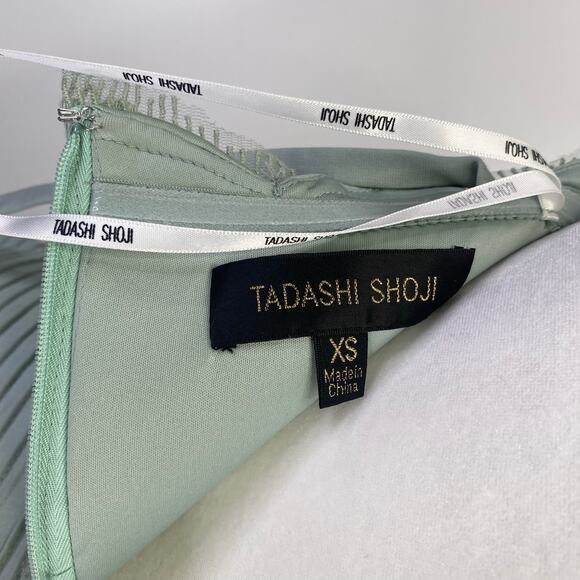 Tadashi Shoji Strapless Lace Evening Gown Womens XS Sage Formal Floor Length - Picture 8 of 12